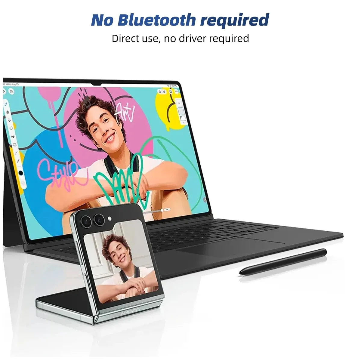 삼성 S 펜 스타일러스 터치 펜, 삼성 갤럭시 태블릿 S8 S7 FE S6 라이트 S7 + S8 + S9 S9FE 터치 펜, 블루투스 없음