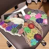 Spring and Summer New Style Literary and Artistic Colorful Flowers Hollow Baotou Cap Female Sweet Fashion Knitting Wool Cap Melo 3