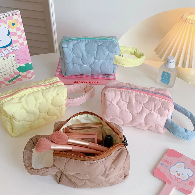 Stylish Japanese Korean Cosmetic Bag Women Handbags Phone Purses Plaid  Makeup Organizer Storage Girls Pencil Case Bags - AliExpress