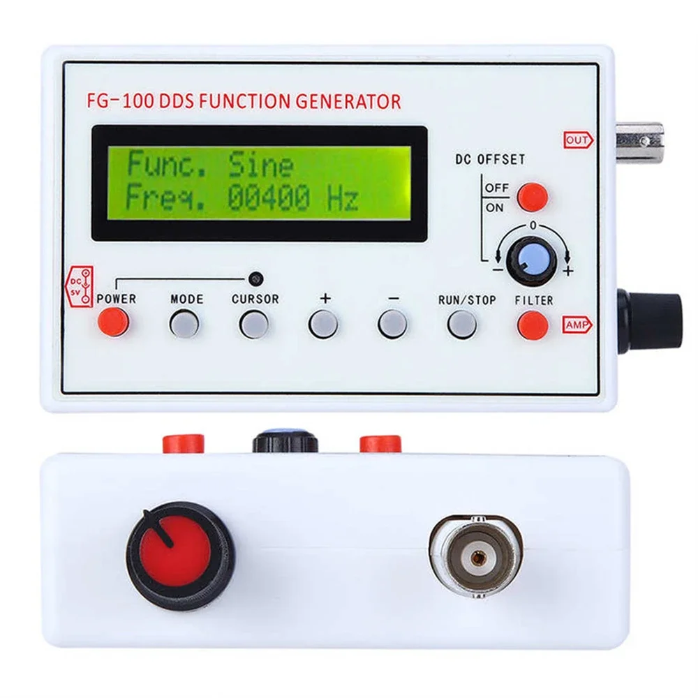 FG-100 DDS Function Signal Generator Frequency Counter 1Hz - 500KHz Signal Source Module Sine+Square+Triangle+Sawtooth Waveform 2