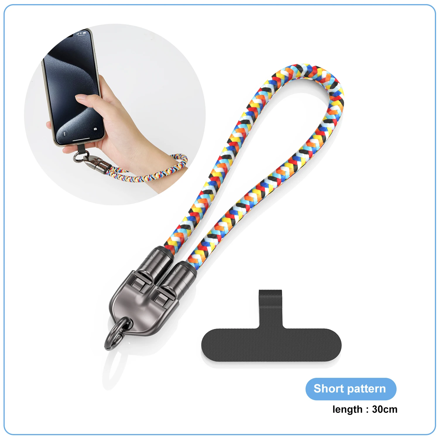 USLION 30CM 240W USB C Cable Braided Aluminum Phone Lanyard Type C to Type C Cable Fast Charging USB Cable