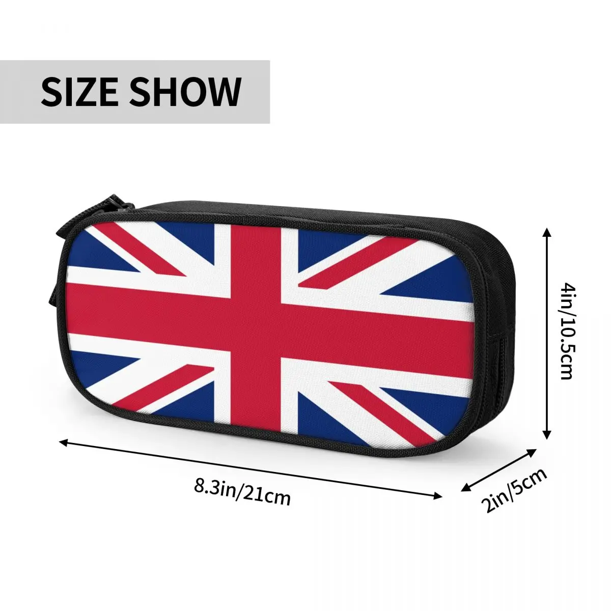 영국의 사용자 정의 국기 Kawaii 연필 케이스 소녀 소년 대용량 연필 주머니 학생 문구