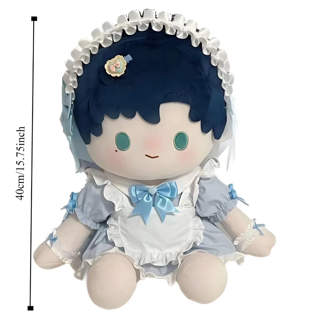 Anime Idol Doll Clothes for 40cm Maid Uniform White Puppy Apron Dress Suit Cute Plush Doll Clothes for Kids Girls Fans Gifts