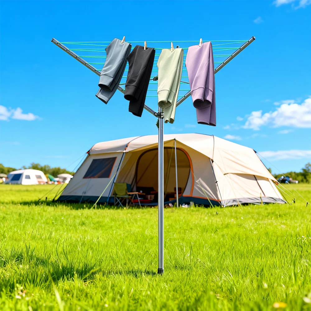 30CM Regenschirm Trocknen Kleidung Rack Heavy Duty Wäscheleine Outdoor Kleidung Linie Mobile Kleidung Regal Haushalt Einfache Trocknen Racks – Detail 8