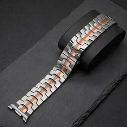 Luxury Stainless Steel Watch Band - Elegant Metal Strap Bracelet - Galaxy 8Classic 46mm (Titanium orange)