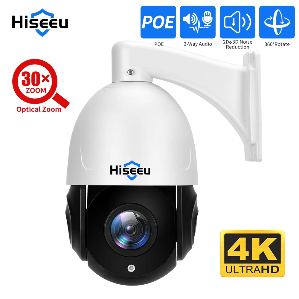 

PTZ 5mp 8MP 4K 30X Optical Zoom IP POE Security Surveillance Camera CCTV 2-Way Audio Record Outdoor Night Vision IP66 Waterproof