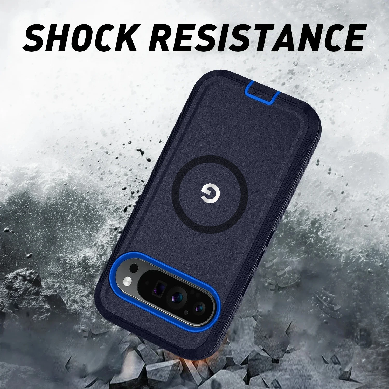 Enhanced Military Grade 3-in-1 Armor Case with MagSafe Compatibility - Shockproof TPU+PC Design