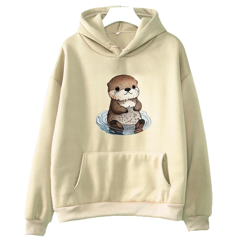 Otters Hoodie Kawaii Animal Sweatshirts Women/men Cartoon Graphic Hoodie Autumn Fashion Clothes Loose Fleece Sweatwear Regular