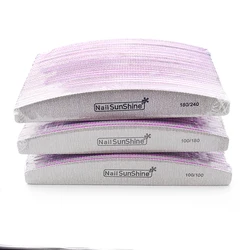 High Quality 50pcs/Lot Gray Nail Art Sanding Files 100/180/240 Nail File Polish Buffing Boat Lime a Ongle Professional Manicure