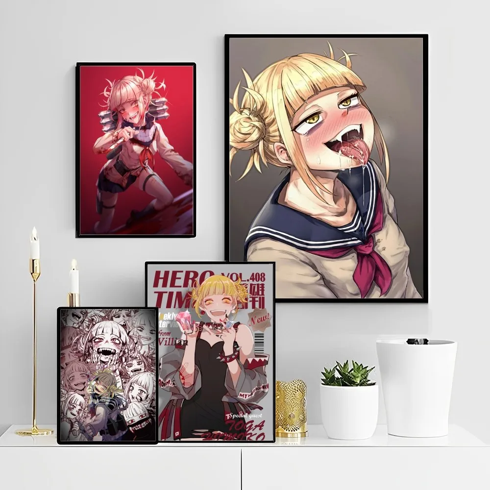 

Himiko Toga Anime Poster Self-adhesive Art Poster Retro Kraft Paper Sticker DIY Room Bar Cafe Vintage Decorative