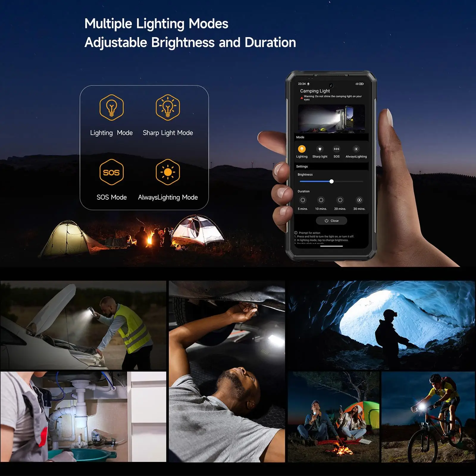 Ulefone Armor 34 Pro+ 5G AI Rugged Phone 32GB+512GB 25500mAh 6.95" Built-in Projector 120Hz Android 15 MTK 7300 NFC Smartphone
