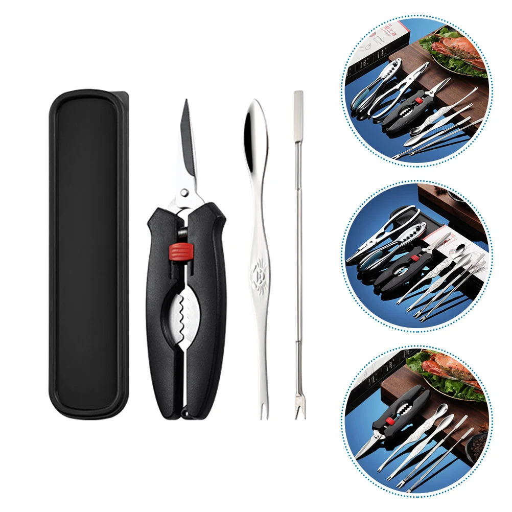 

Seafood Tools Set Crab Lobster Crackers Stainless Steel Fork Opener Shellfish Lobster Crab Leg Sheller Seafood Scissor Seafood