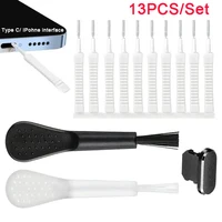 13pcs Cell Phone Charging Port Dust Plug W/Cleaning Brush Reusable Cleaning Brush For Headphones Phone Speaker Type C interface 1