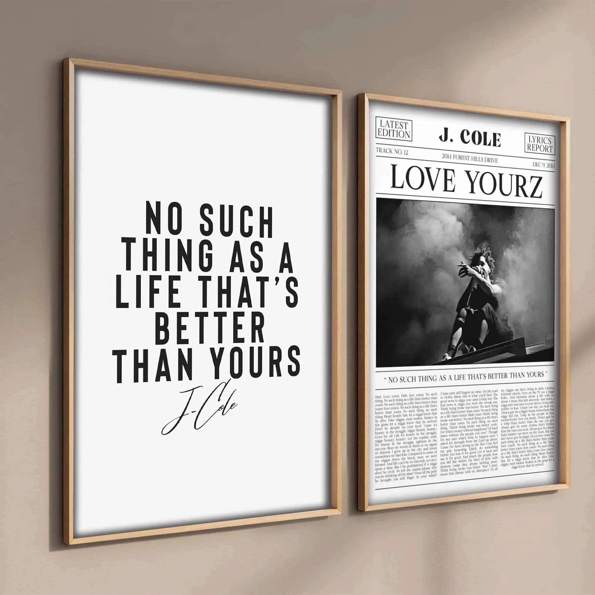 팝 랩퍼 J.Cole 신문 포스터 미적 음악 앨범 커버 캔버스 회화 포스터 및 인쇄 거실 장식