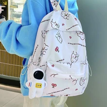 

Cute Female Nylon Backpack for Girls Preppy Style School Bag Large Capacity Anti Theft Rucksack High Quality Lady Canvas Mochila