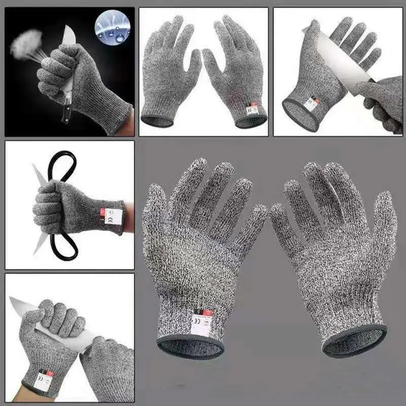 Guantes de seguridad a prueba de Cortes, manoplas de Metal, alambre resistente a puñaladas, corte de carnicero, cocina, pescado, jardinería, Nivel 5