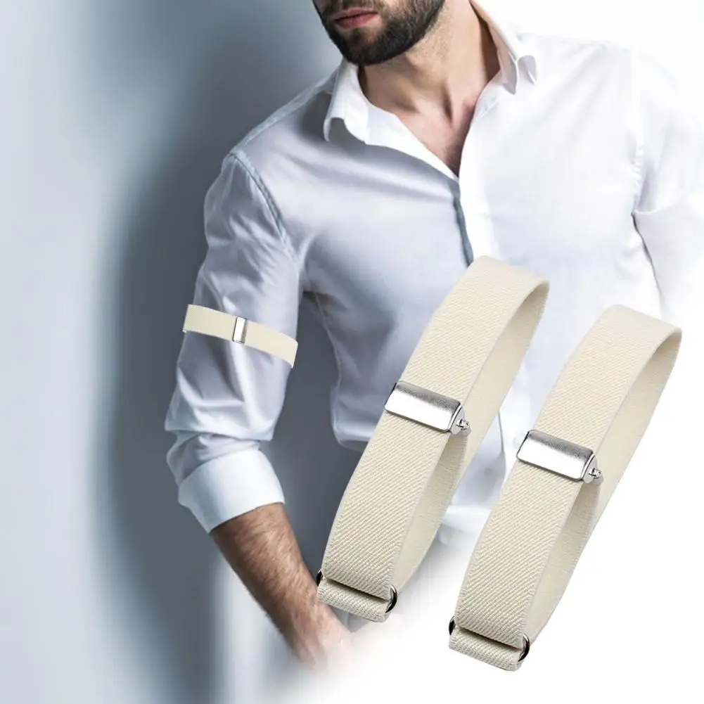 

1 Pair Women Men Elastic Armband Solid Color Shirt Sleeve Holder Arm Cuffs Bands Clothing Accessories Поручники Рубашки