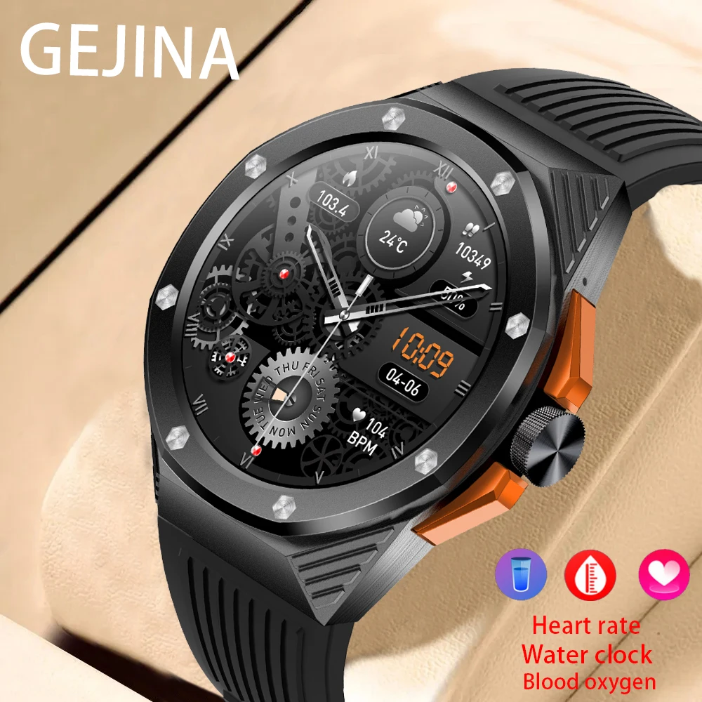 

GEJIAN 2023 Men's Smart Watch 1.46-inch Full Touch IP67 Waterproof Voice Assistant 100+Sports Fitness Tracker Men's Watch Smart