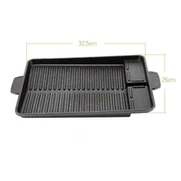 BBQ Grill Pan Plate 32 X 26cm Portable Non-Stick Coating Butane Gas Stove Cooker Plate Rectangle Korean Barbecue Plate 4