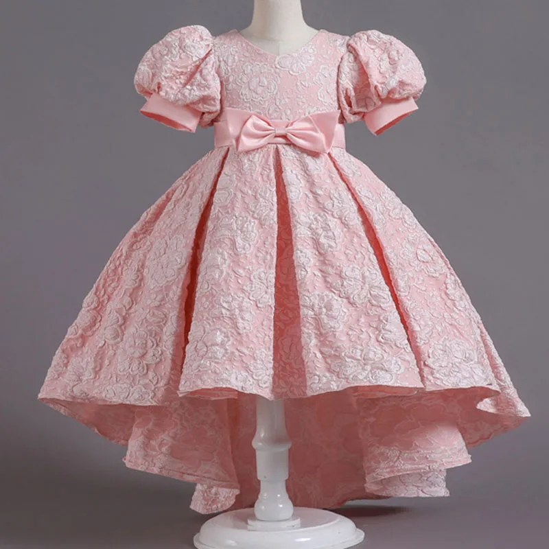 Kid Girls Elegant Wedding Pearl Petals Girl Dress Princess Party Pageant Long Sleeve Lace Tulle for 3-12 Yrs girls dress maxi dress princess costume kids clothes