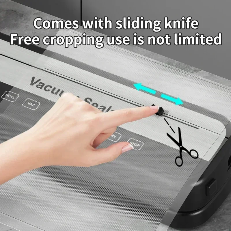 Kitchen Food Vacuum Sealer Machine Built in Cutter Smart Touch  Vacuum Sealing Packaging Machine vacuum tools with sealed bags 3