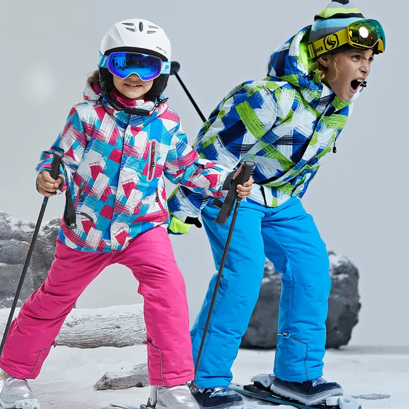 Traje de esquí térmico de invierno para niños, conjunto de pantalones  impermeables y chaqueta, ropa gruesa deportiva de invierno para niños y  niñas, trajes de esquí a prueba de viento - AliExpress