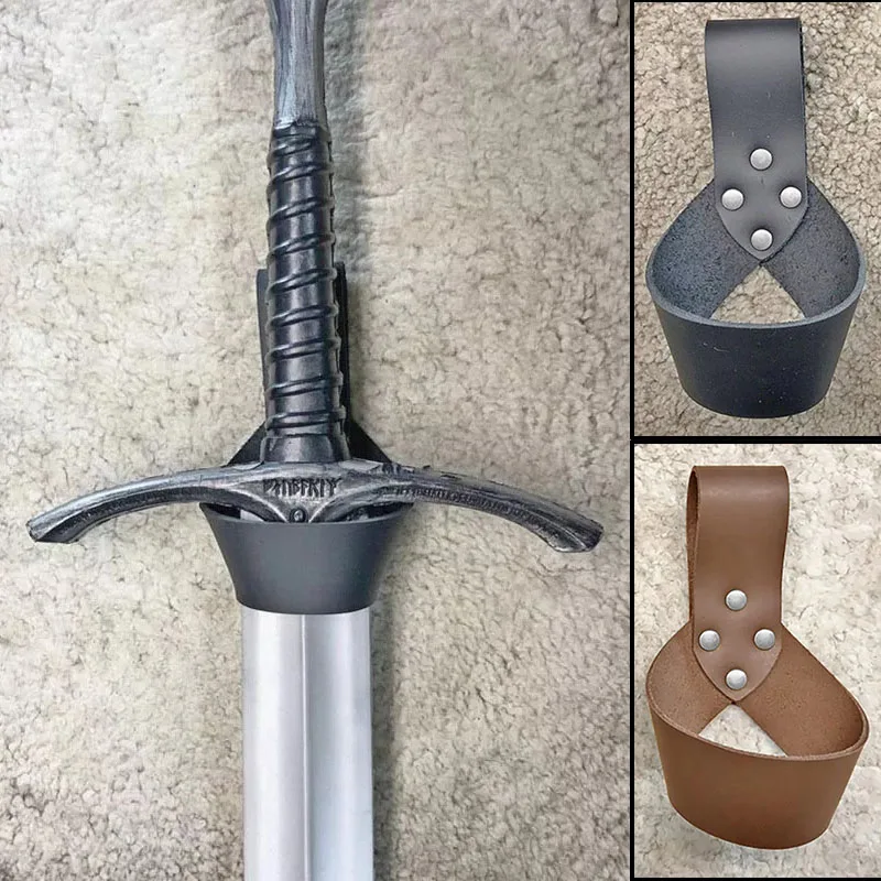 

Medieval PU Leather Sword Dagger Sheath Holster Viking Warrior Knight Belt Scabbard Frog Larp Weapon Holder Costume Accessory