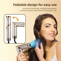 Sèche-cheveux multifonction 5 en 1, fer à friser portable et pliable, sèche-cheveux à ions négatifs, fer à friser pour le soin des cheveux, ensemble de coiffage 2