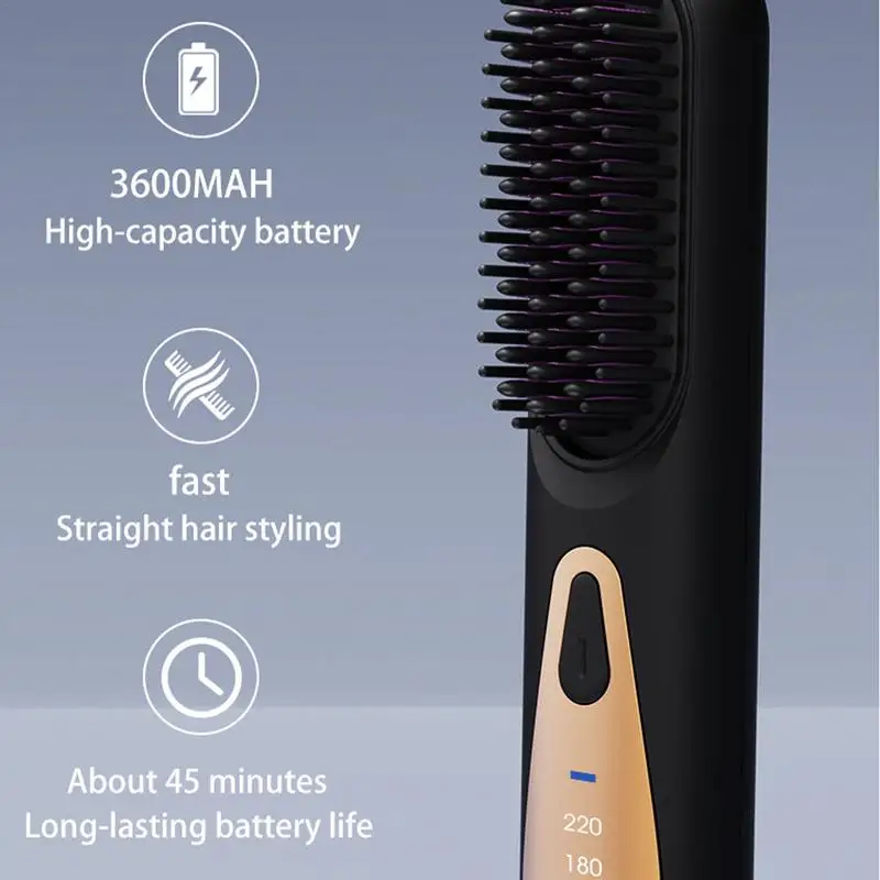 Hair Straightener Brush Styling Straightening Smoothing Comb Hair Straightener Heat Pressing Combs for Women Girls Family