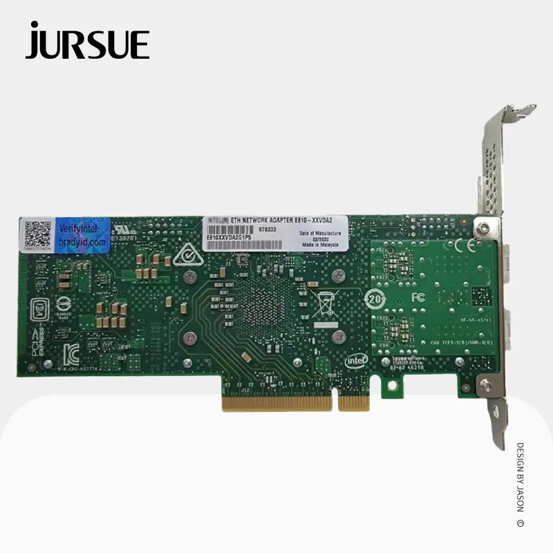 E810-XXVDA2 네트워크 인터페이스 컨트롤러 25GbE 듀얼 포트 SFP28 PCIe 이더넷 카드 어댑터 E810XXVDA2G1P5