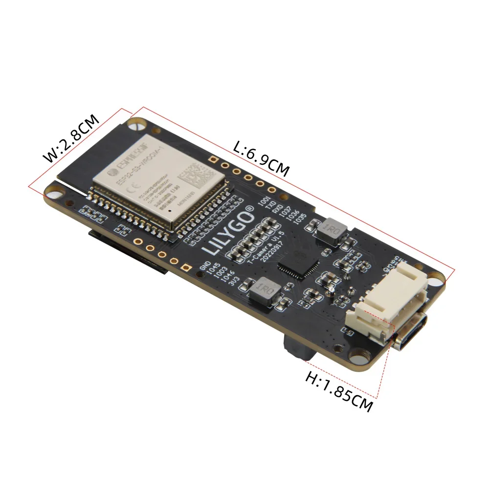 LILYGO®T-카메라 S3 ESP32-S3 ESP32-Cam, 2 백만 픽셀 HD 카메라 플래시, 16MB ESP32-S3FN16R8, 0.96 인치 SSD1306 OLED 마이크 Pir PMU