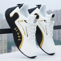 Men's Casual Leather Sport Shoes Soft Bottom Lightweight Increased Height Travel Shoes Breathable round Toe Rubber Outsole