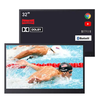 Souria 32 inch Black Smart Waterproof Bathroom LED TV for Shower Bath Android Television IP66 SPA Europe DTV Tuner 1