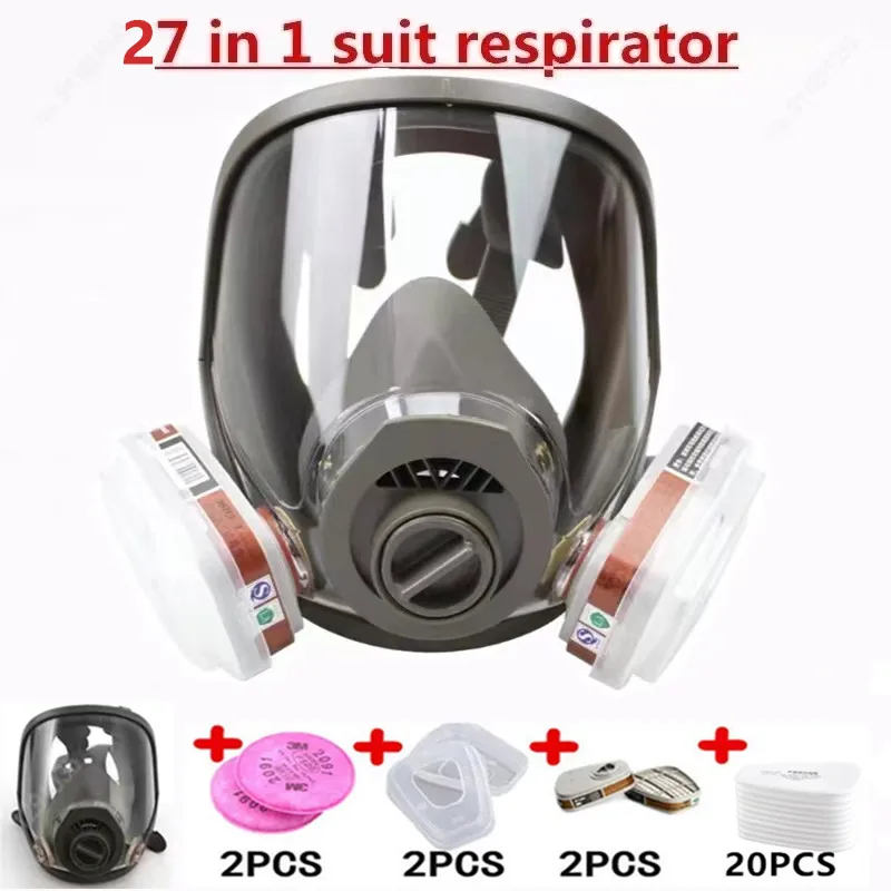 

3 interface 6800 mask combination 6001/SJL filter With 5N11 filter cotton / 501 filter box Respirator gas mask