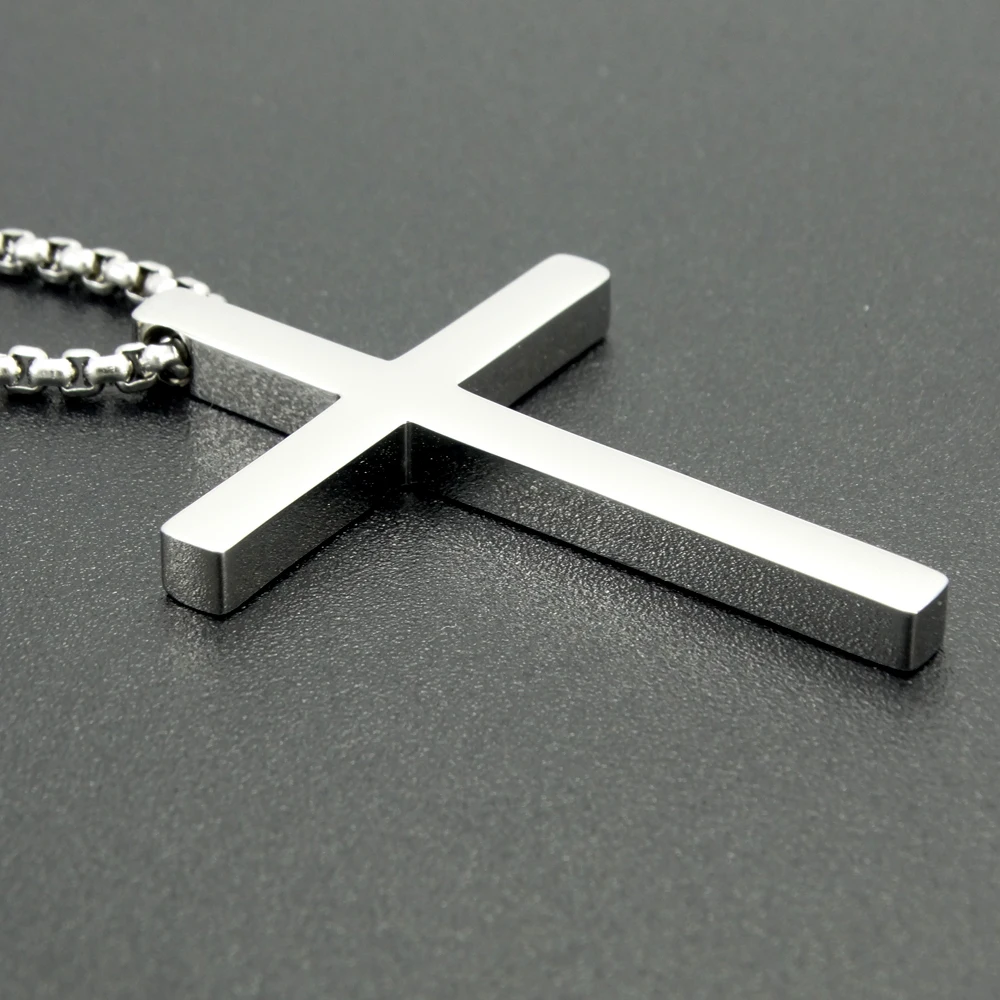 Cross Pendant High Polished Stainless Steel Necklace for Men Fashion Jewelry Factory Price Dropshipping |