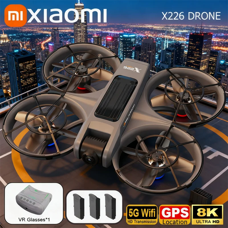 Drone VR X226 8K HD double caméra évitement obstacles GPS