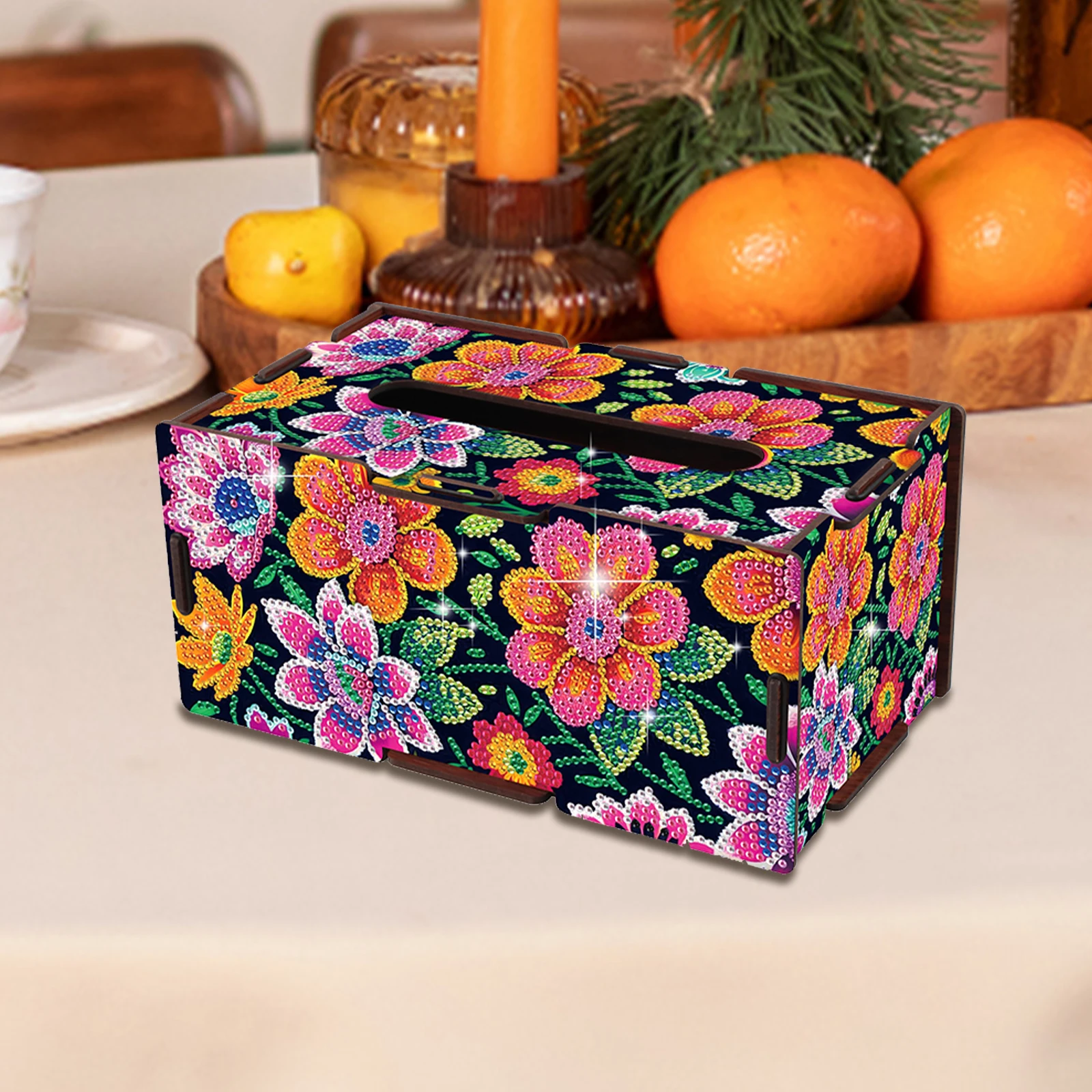 Diamond Painting Wooden Tissue Box 5D DIY Diamond Handmade Tissue Holder DIY Diamond Tissue Box for Living Room Decor