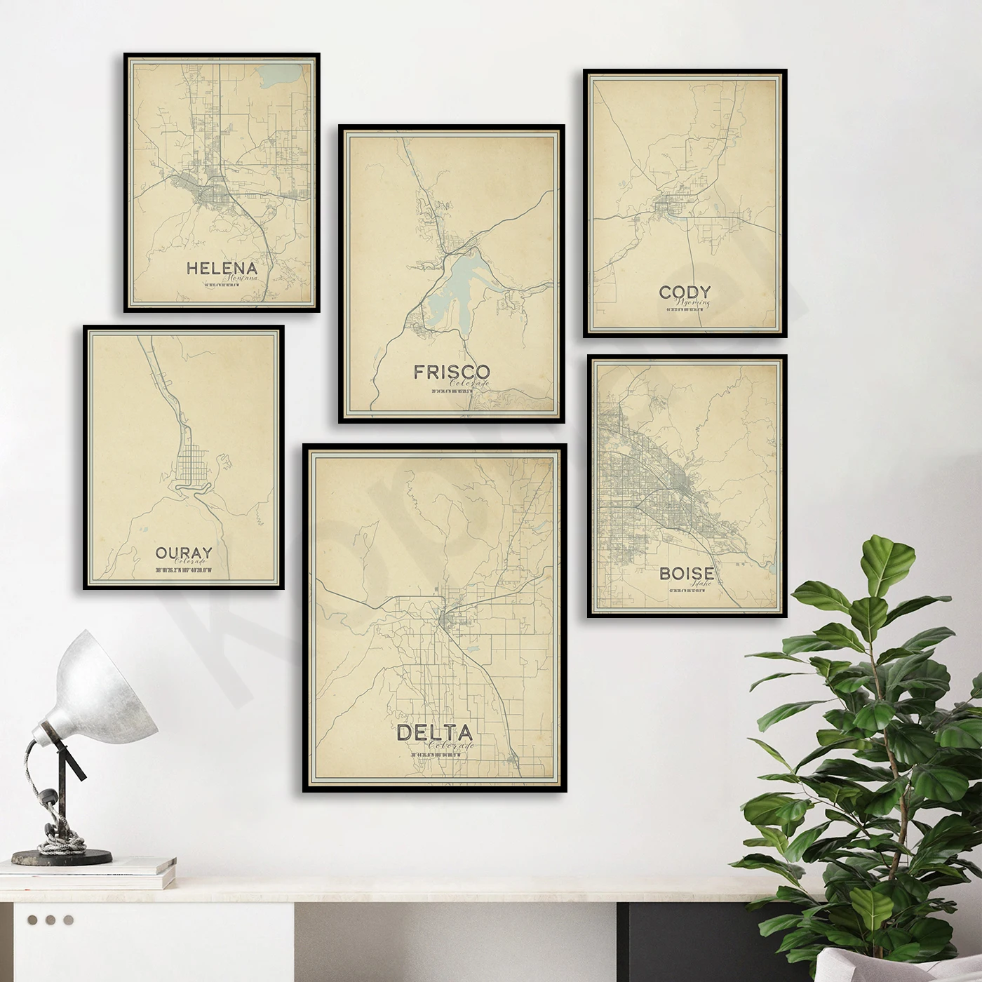 Boise Edwards Listellare Kawasaki Silverthorn Breckenridge Frisco Cody Ouray Mount Shasta. Poster Della Mappa Di Viaggio Della Città