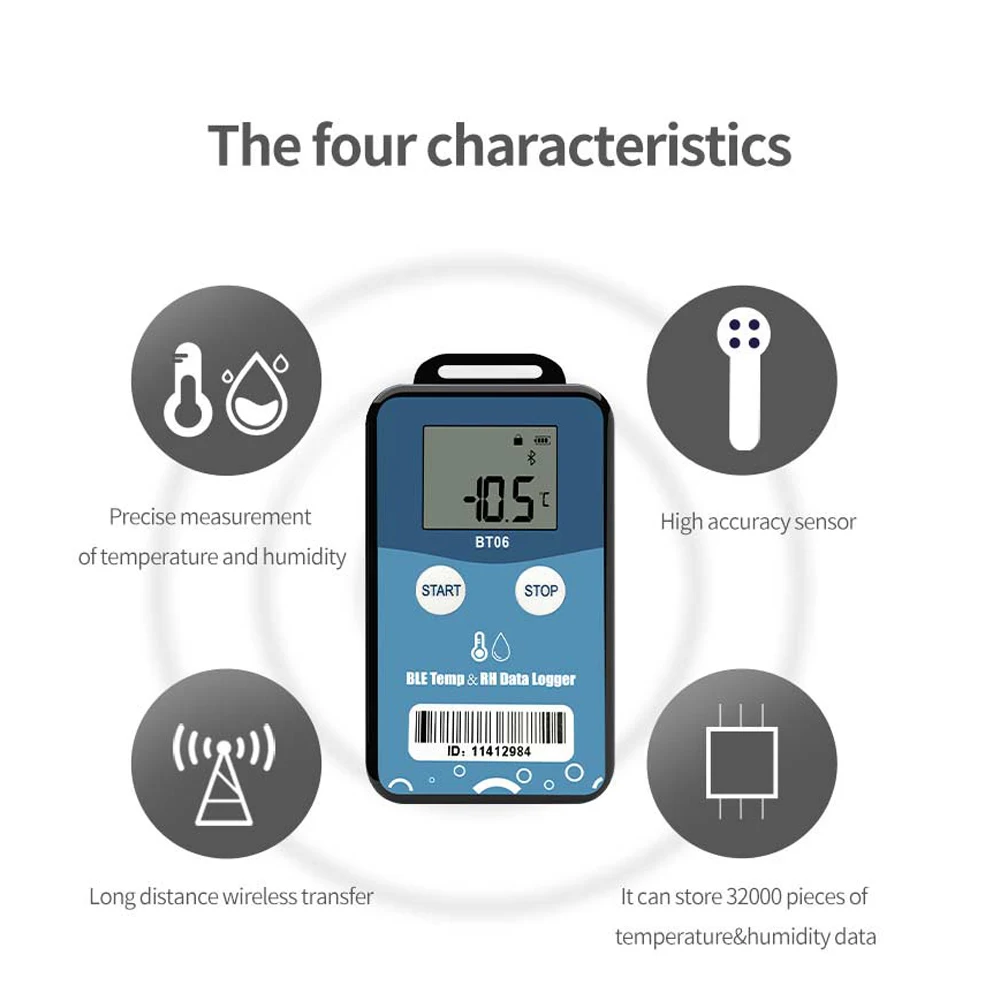 TZ-BT06 Bluetooth Data Logger Temperature Humidity For Cold Chain Laboratory