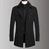 Men's Double Collar Wool Coat  Fashion Handsome Autumn Winter Business Style High Quality Middle-aged Men's Fashion Woolen Coat 3
