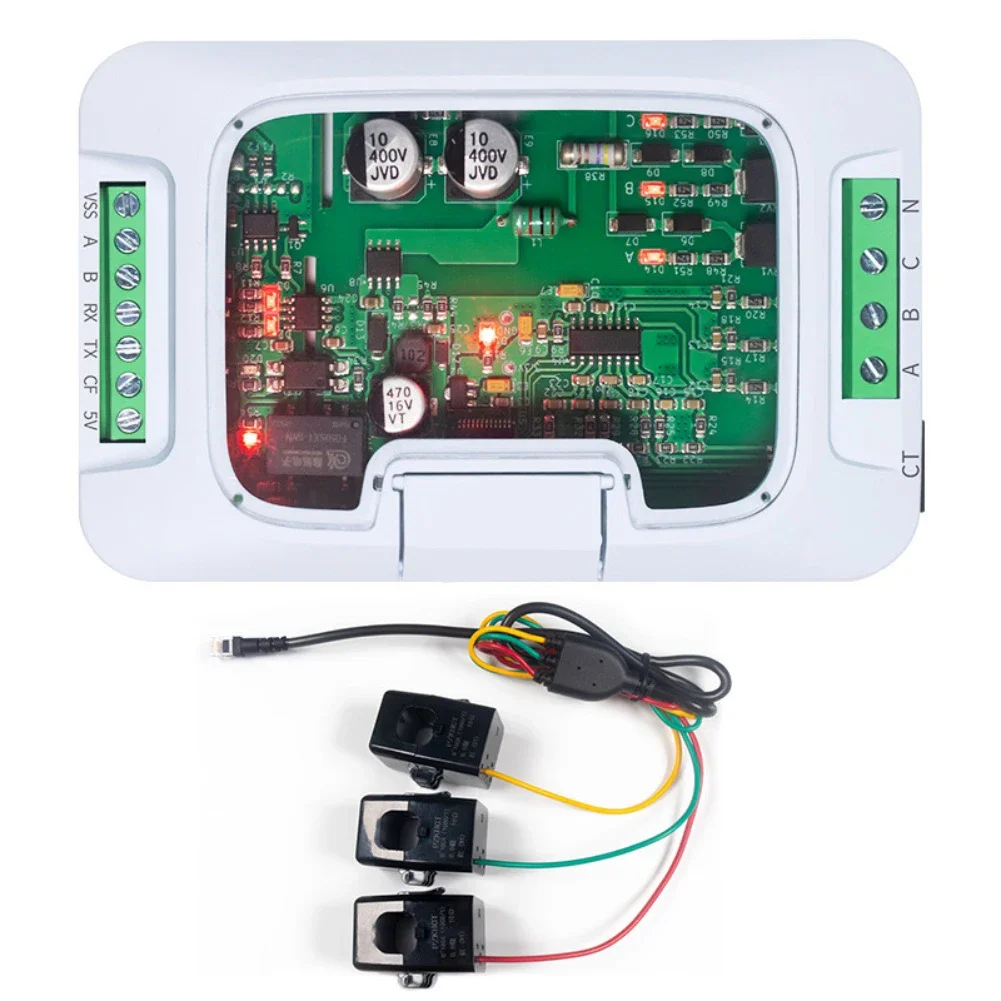 PZEM-6L24 RS485 모드버스-RTU 전력 모니터 3상 110 380V 100A 능동 및 무효 에너지 전압 전류 측정기 자동화용