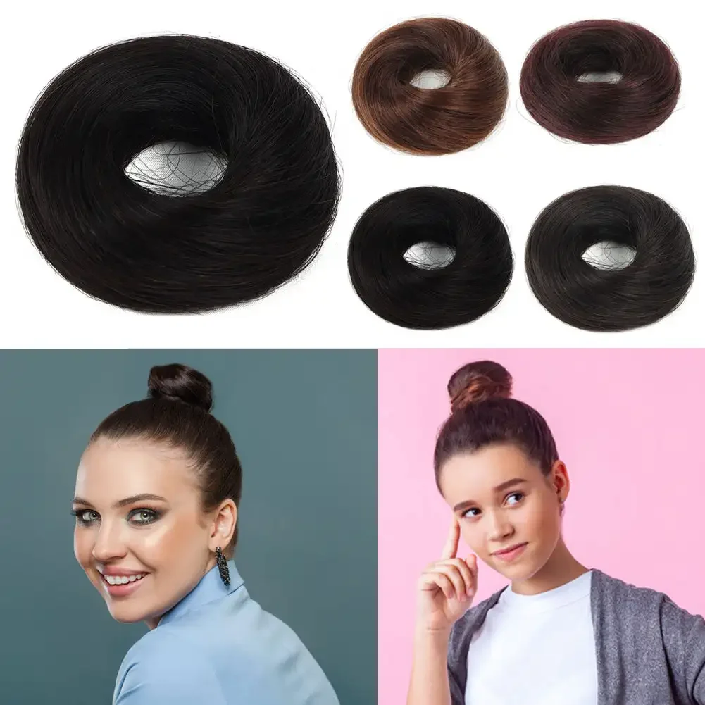 Synthetic Hair Bun Curly Straight Hair Messy Bun Scrunchies Updo Hair Bands Elastic Band Hairpieces for Women Volume Fringe Fake - 3