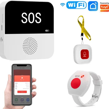 무선 WiFi 노인 간병인 호출기, SOS 호출 버튼, 응급 SOS 의료 경보 시스템, 노인 환자 및 가정용