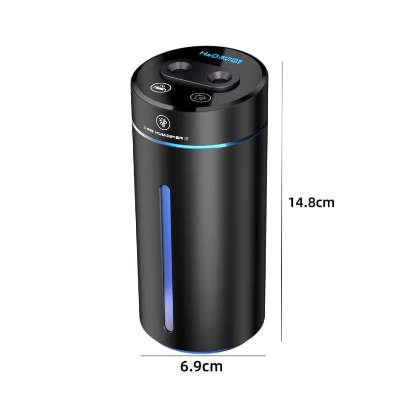 Dual Spray Car Air Humidifier Vehicle Aluminium Alloy USB Charging Mini Essential Oils Diffuser Air Freshener