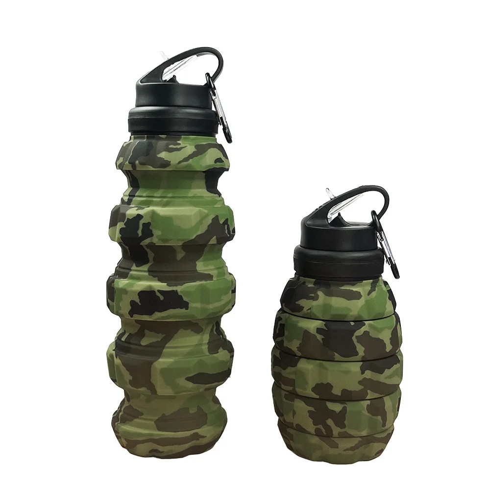 Plastic Grenade Water Bottle Food Grade Silicone Cycling Sports Water Bottle  Retractable and Foldable High-temp Water Bottle - AliExpress