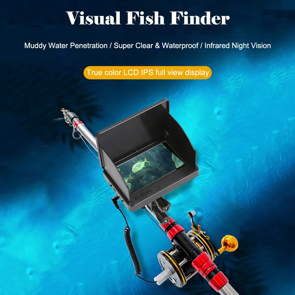 

Portable Underwater Fishing Inspection Camera Night Vision Fish Finder 4.3 Inch HD Footage 30M Cable for Ice Fishing Sea Fishing