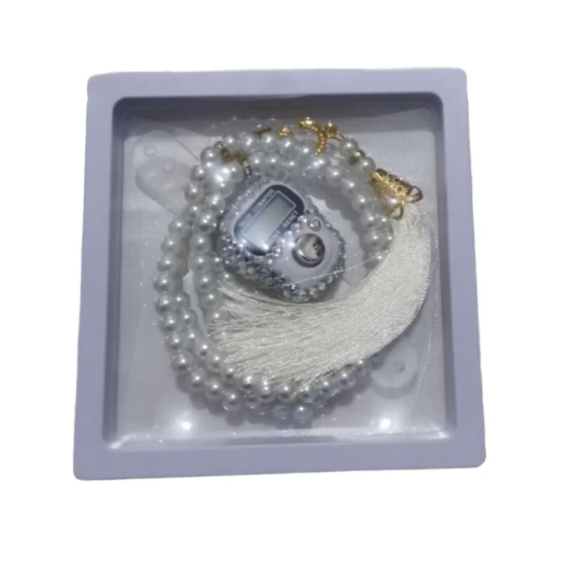 2025 New Prayer Set with Finger Counter,Tasbih Muslim Gift,Handmade 99 ieces Pearl Muslim Prayer Beads Bracelet 6