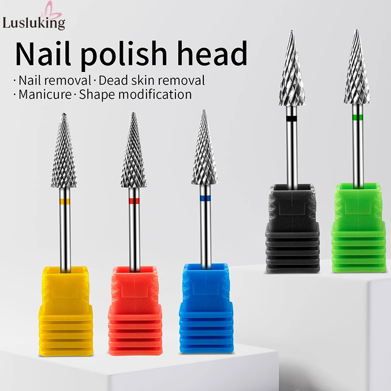 Tip Tungsten Carbid Nail Drill Bits Electric Manicure Drill Accessory Milling Cutters for Nail Gel Polish Remover Tools