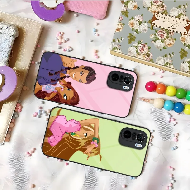 Custodia Per Telefono Girl W-Winx Clubs Per Xiaomi 13 10 10T 11I 11T Redmi Note 9 8 11S 11 Pro Poco M4 Cover In Vetro