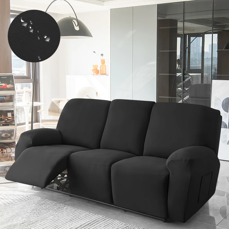 3seaters Classic Non-slip Sofa Cover Solid Color Recliner Chair Slipcover Lazy Boy Relax Couch Coushion Furniture Protector Home 6